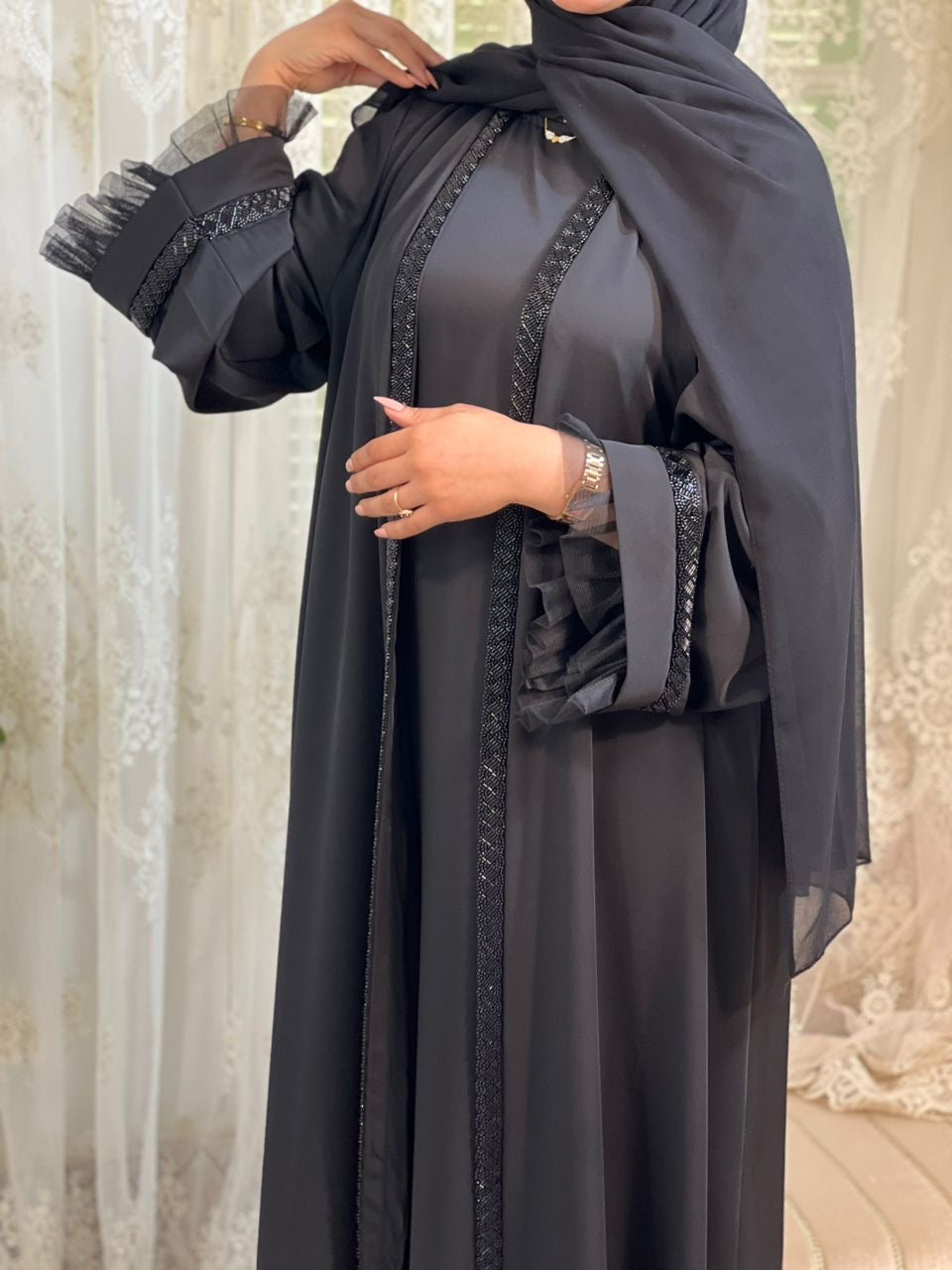 ABAYA NOIR Deux pièces - عبايا