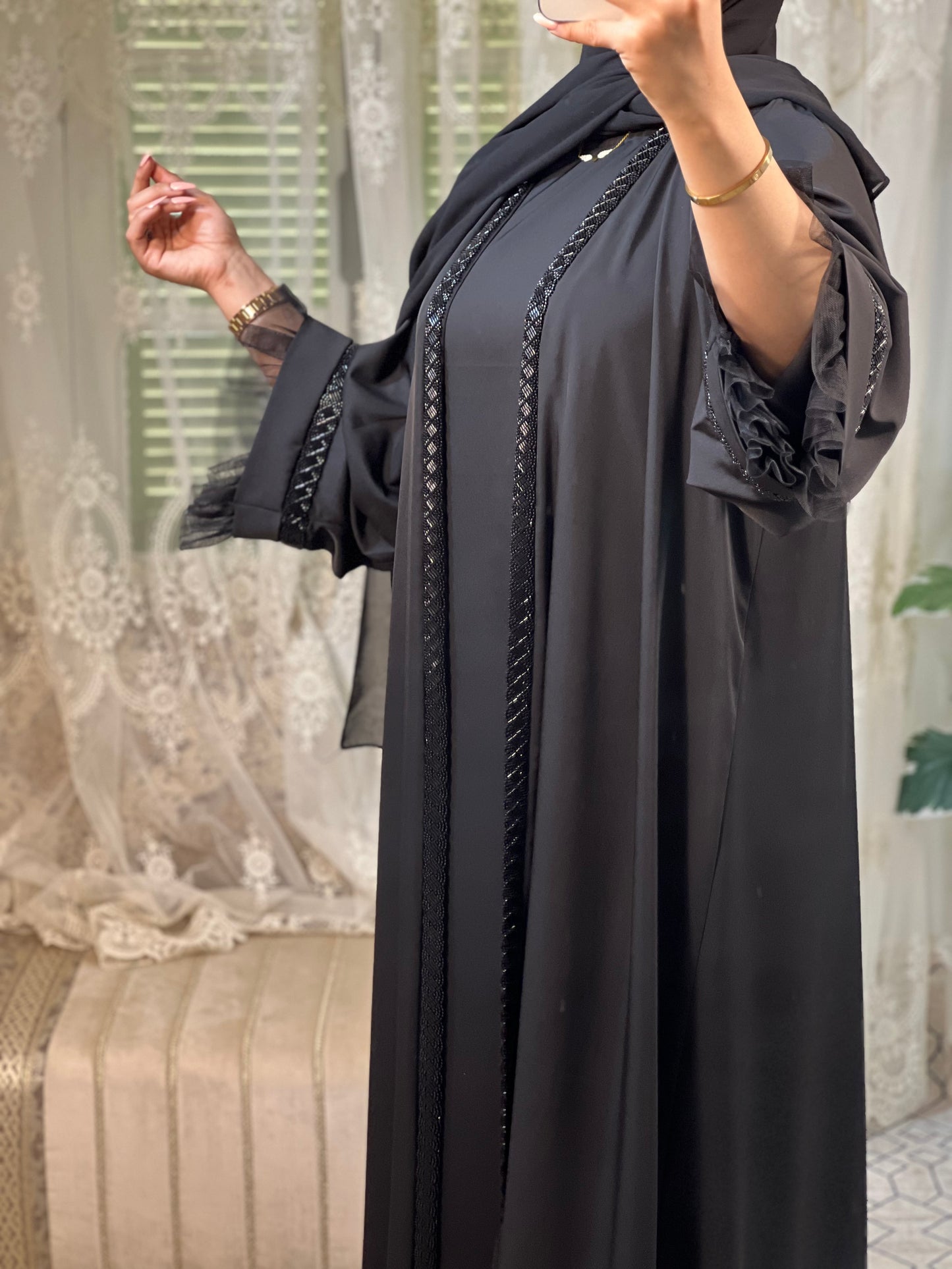 ABAYA NOIR Deux pièces - عبايا